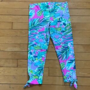 Lily Pulitzer‎ girls size L 8-10 Floral crop leggings